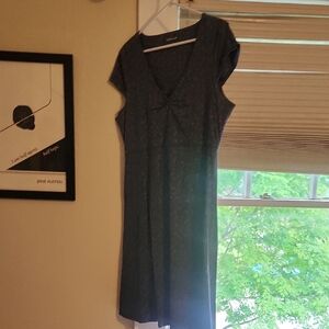 Toad&Co Gray Sheath Dress with Flutter Cap Sleeves